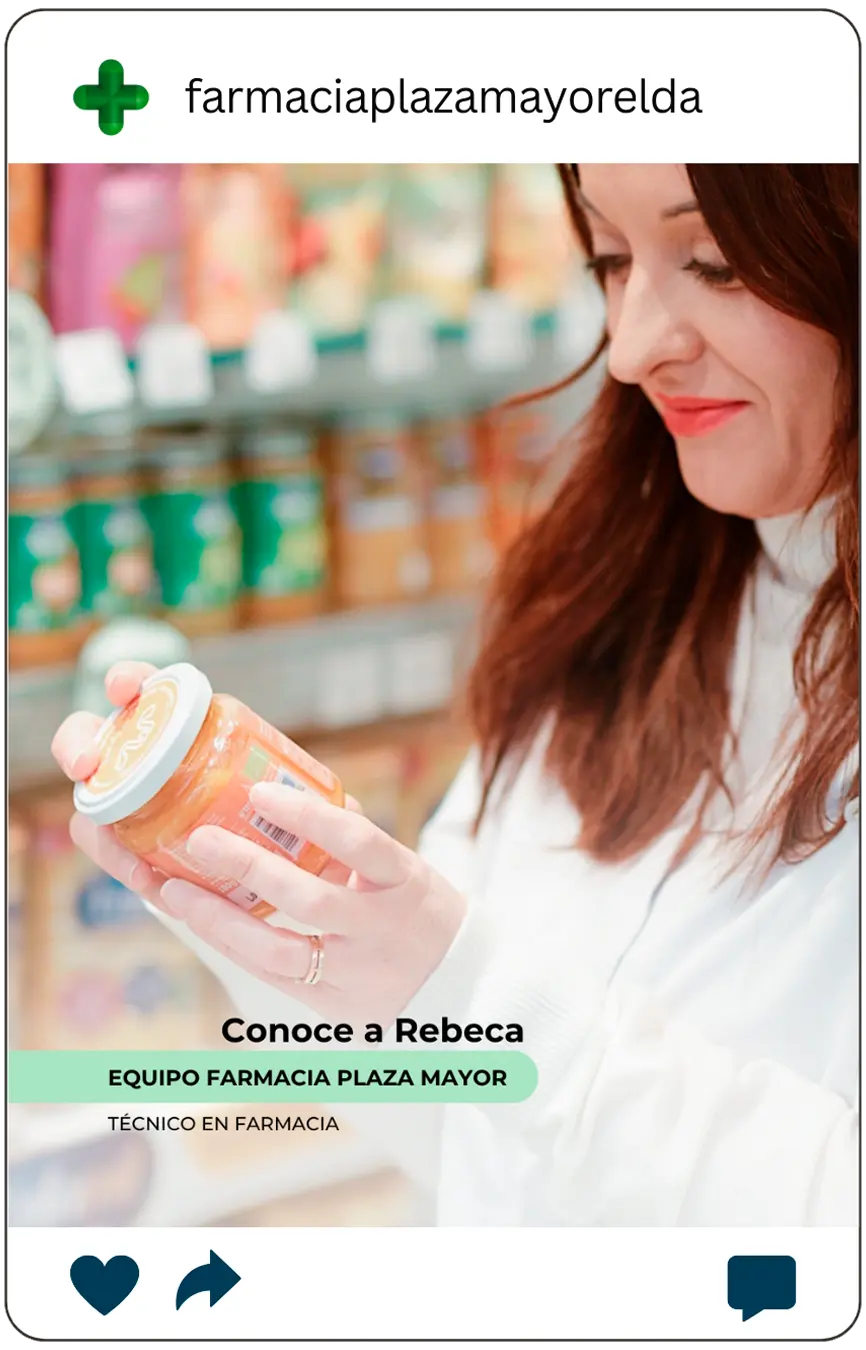Rebeca es una de las Técnico en Farmacia trabajadora en Farmacia Plaza Mayor Elda